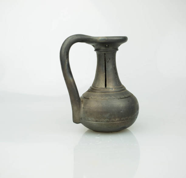 istock Vintage clay jug isolated on white background. 854435058