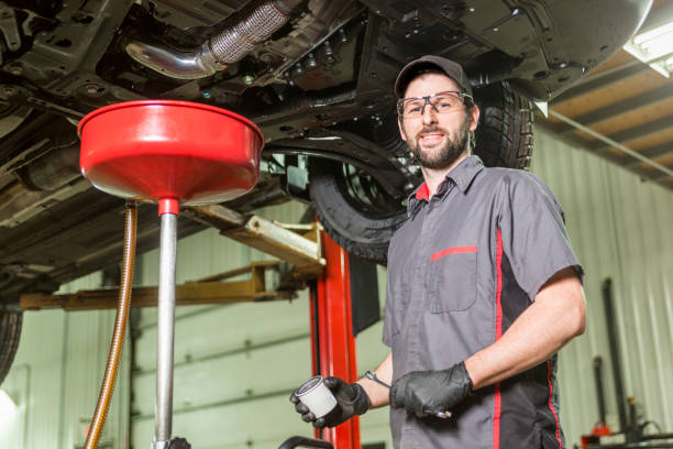 istock Mechanic working on car in his shop 854445342