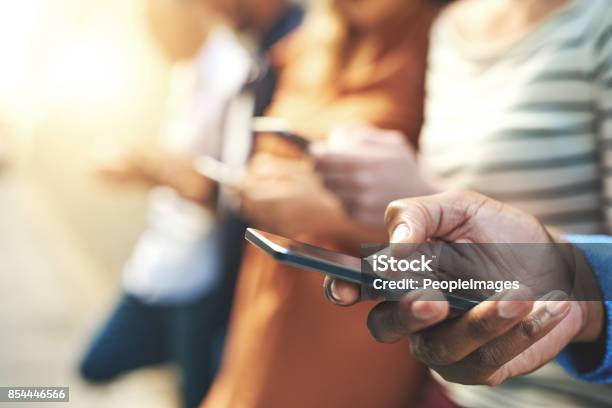These Days Fingers Do The Talking Stock Photo - Download Image Now - Mobile Phone, People, Mobile App