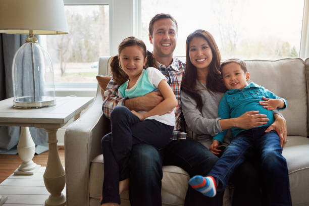 istock Four happy hearts that make a happy home 854453114