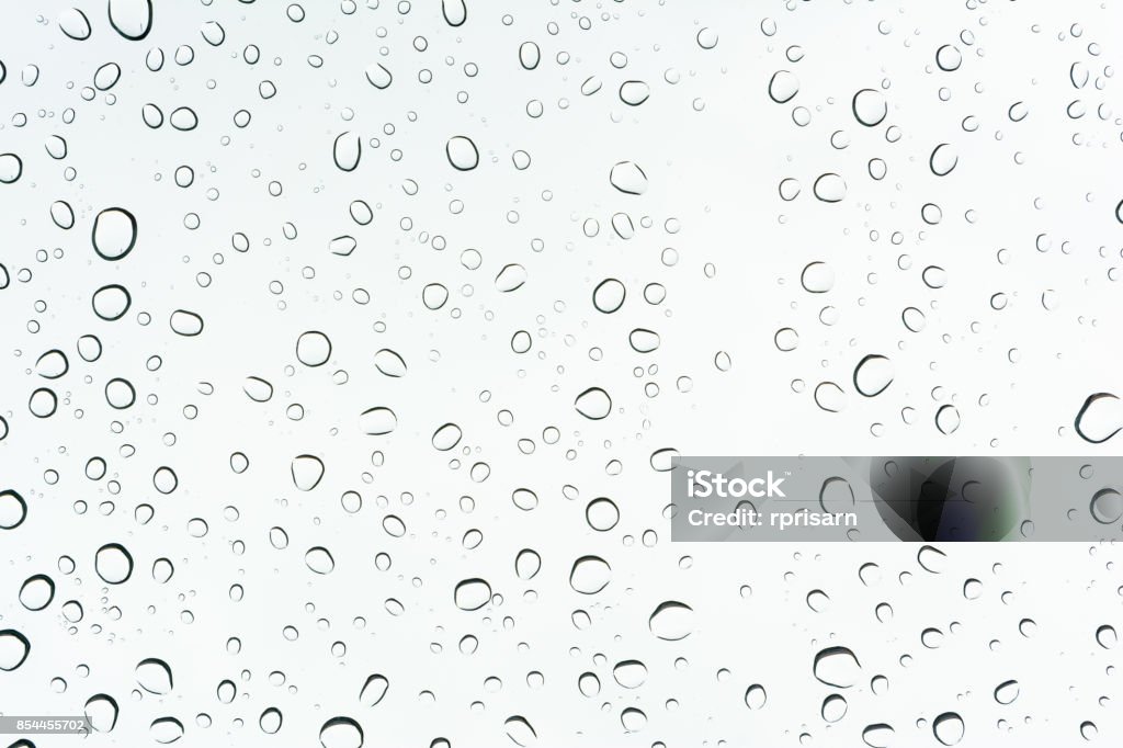 Abstract background black and white droplet from rain fall on glass Drop Stock Photo