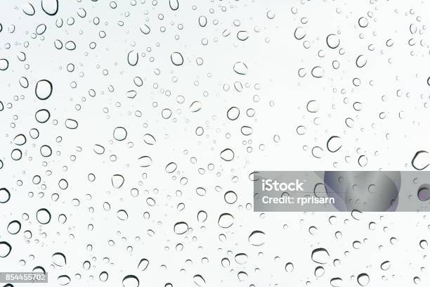 Abstract Background Black And White Droplet From Rain Fall On Glass Stock Photo - Download Image Now