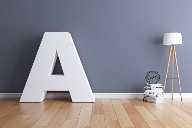istock Mock up interior font 3d rendering letter A 854460750