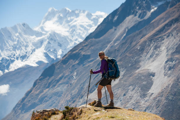 istock Trekker on Manaslu circuit trek in Nepal 854462896