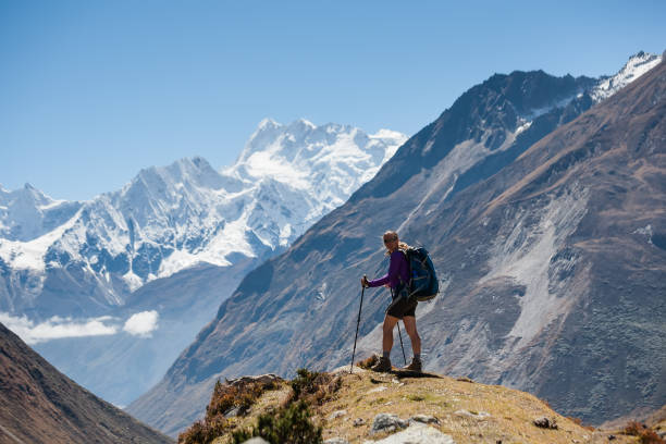 istock Trekker on Manaslu circuit trek in Nepal 854462898