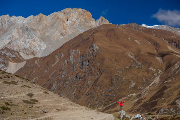 istock Trekker on Manaslu circuit trek in Nepal 854462996