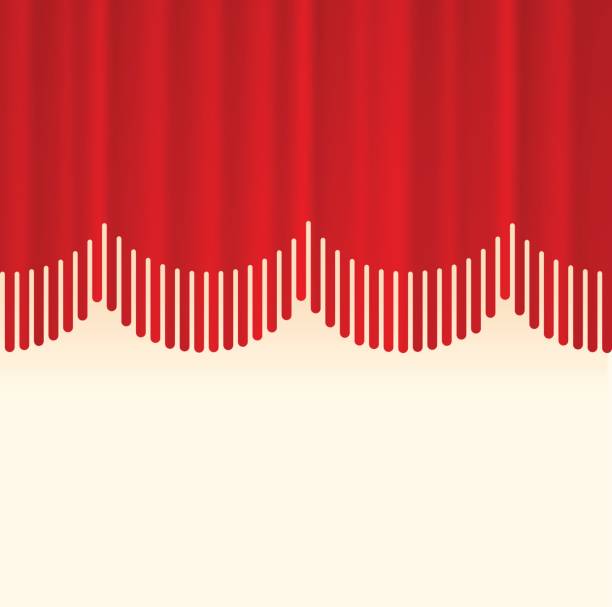 Stage Curtain Border Concept Abstract line stage curtain red background. stage curtain stock illustrations