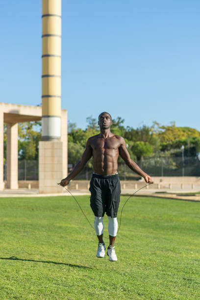 istock African American man training  jumping rope 854495416