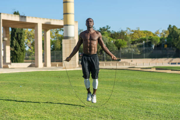 istock African American man training  jumping rope 854495420