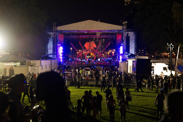 Philadelphia, PA USA - July 4, 2013; Back stage view of the free concert during the annual Fourth of July, Independence Day celebrations on the Benjamin Franklin Parkway, in Philadelphia, PA.