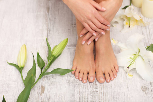 Beautiful legs and feet. Woman in spa. Beauty treatment. Perfect skin. Pedicure. peel plant part photos stock pictures, royalty-free photos & images