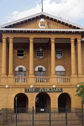 Nairobi, Kenya - July 09, 2017: The Judiciary building supreme court in Nairobi, Kenya
