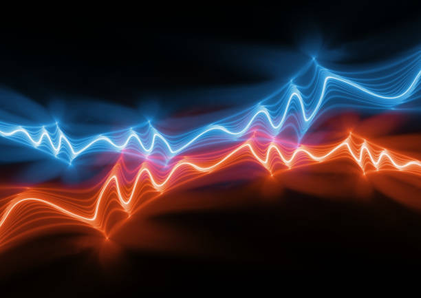 istock Fire and ice plasma lightning, abstract fractal background 854503822