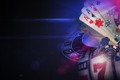 istock Dark Purple Casino Games 854509336