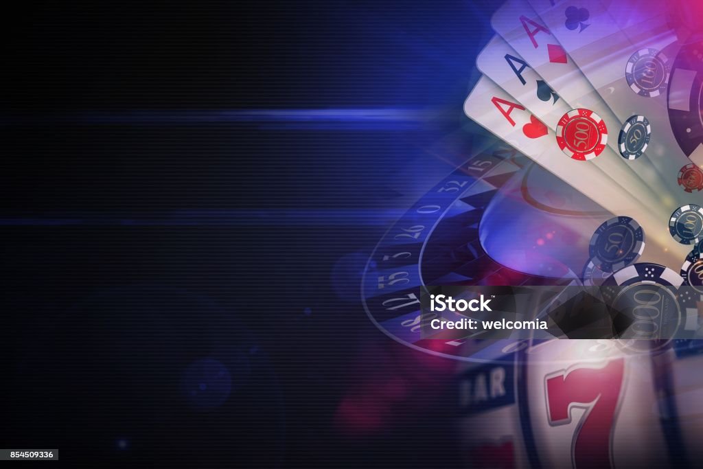 Dark Purple Casino Games Dark Purple Casino Games 3D Rendered Illustration Concept. Vegas Online Casino Games Conceptual Graphic with Left Side Copy Space. Casino Stock Photo