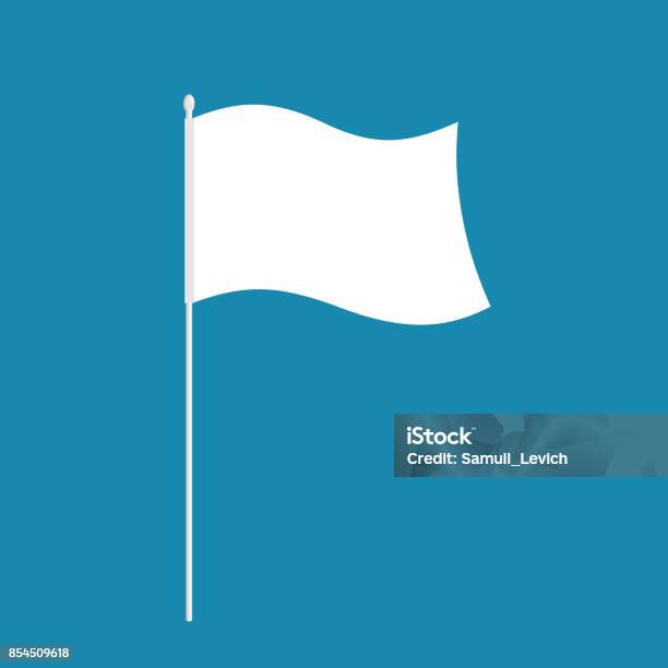 White Flag Isolated Symbol Of Defeat Vector Illustration Stock Illustration - Download Image Now