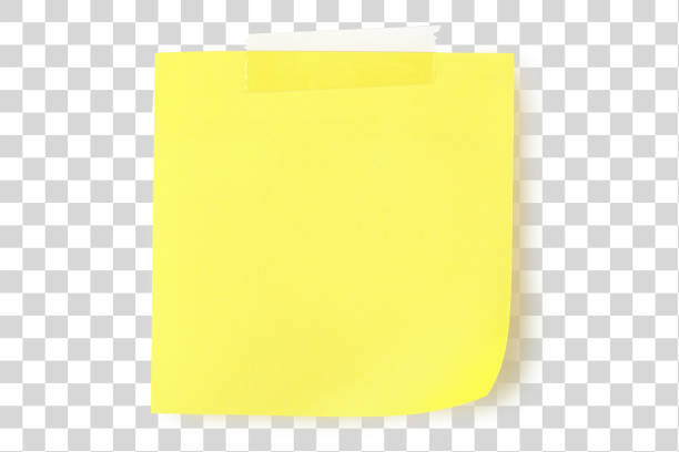 yellow note blank yellow note with adhesive tape isolated on transparent background adhesive note photos stock pictures, royalty-free photos & images