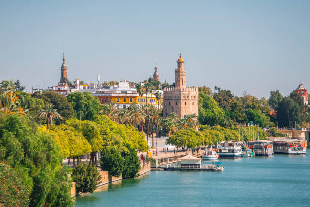 セビリア（スペイン） - seville sevilla andalusia torre del oro ストックフォトと画像