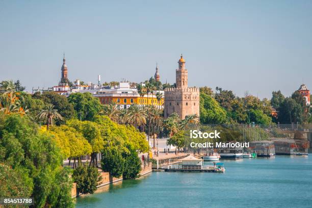 Seville Spain Stock Photo - Download Image Now - Seville, Torre Del Oro, Scenics - Nature