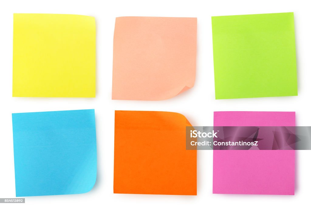Colored Notes Examples Colorful Notes Stock Photo - Download Image Now - Adhesive Note, White ...