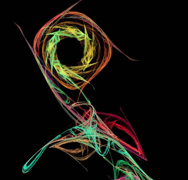 istock Abstract illustration of a fractal pattern on black background 854515112