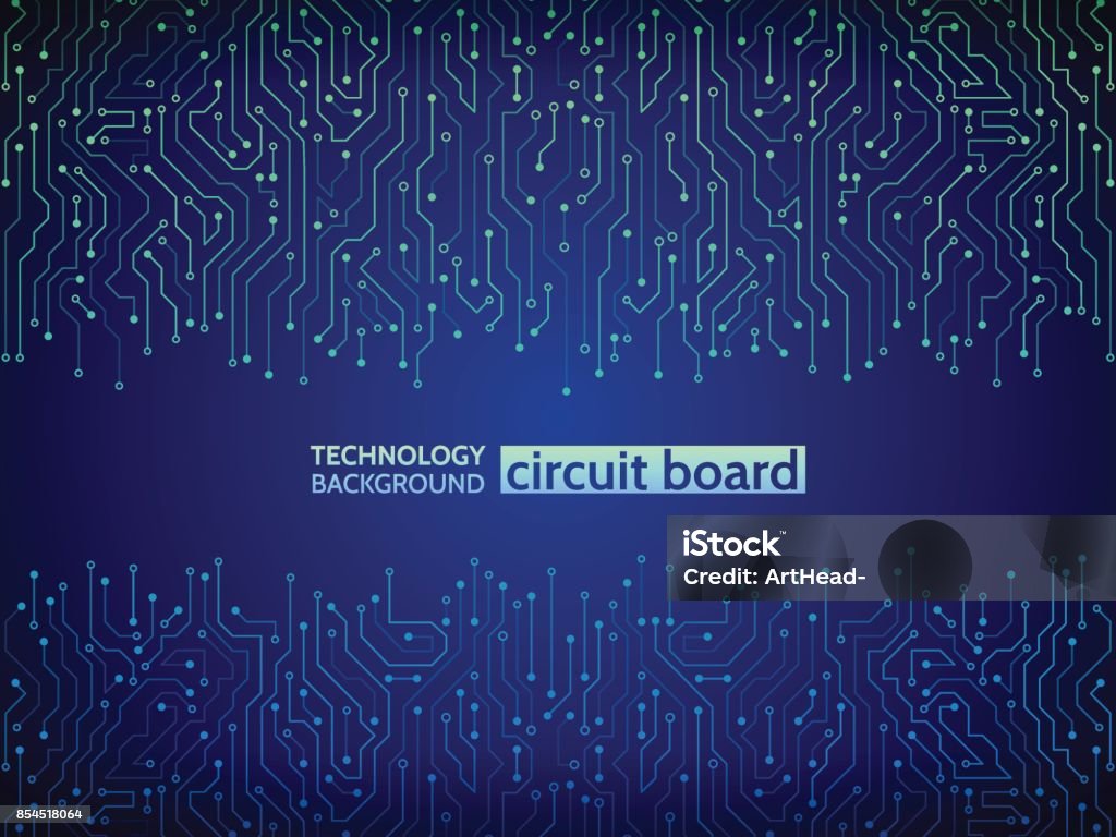 Blue circuit board vector illustration. High-tech technology background texture. Blue circuit board vector illustration. Vector stock vector