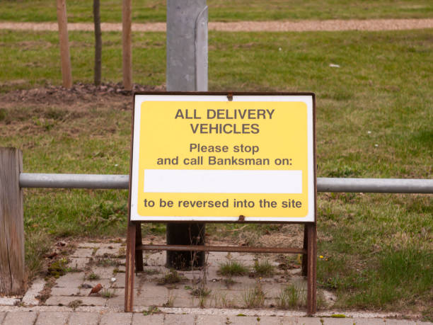 istock all delivery vehicles yellow road sign construction site 854525796