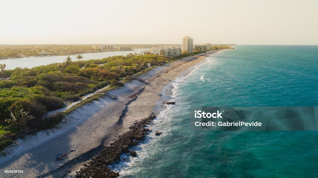 Aerial View côte à Jupiter de Coral Cove - Photo de Jupiter - Floride libre de droits