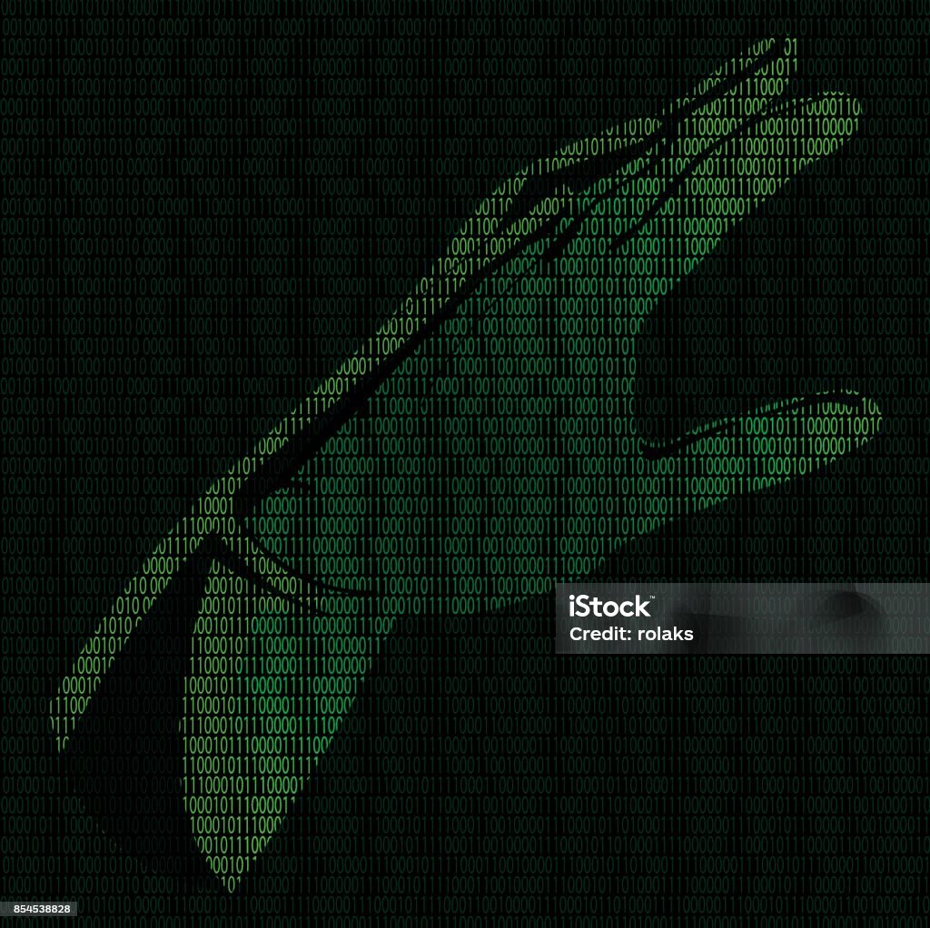 Hand Of Binary Code Stock Illustration - Download Image Now - Adult ...