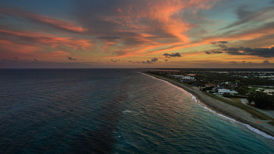 Aerial View of Bathtub Reef Beach Sunset