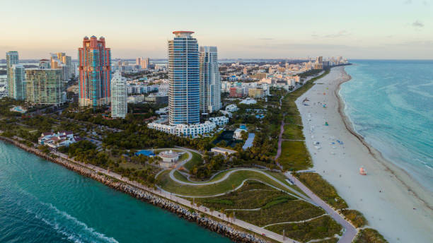 istock Aerial View at South Point Pier Park 854539218