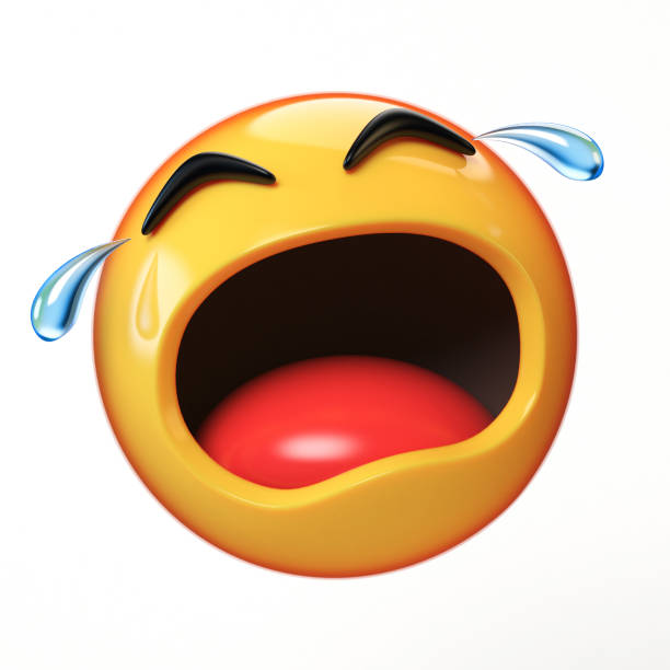 istock Crying emoji isolated on white background, emoticon in tears 3d rendering 854564968