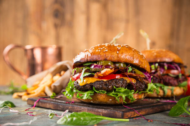 istock Close-up of home made burgers 854565728