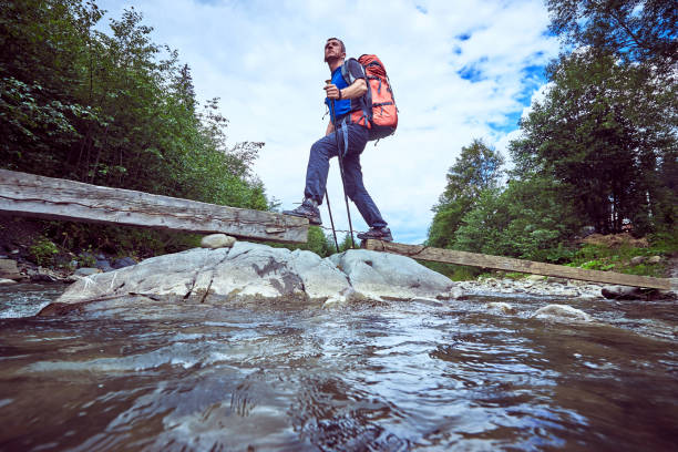 istock Hiking in the mountains in the summer with a backpack. 854571702