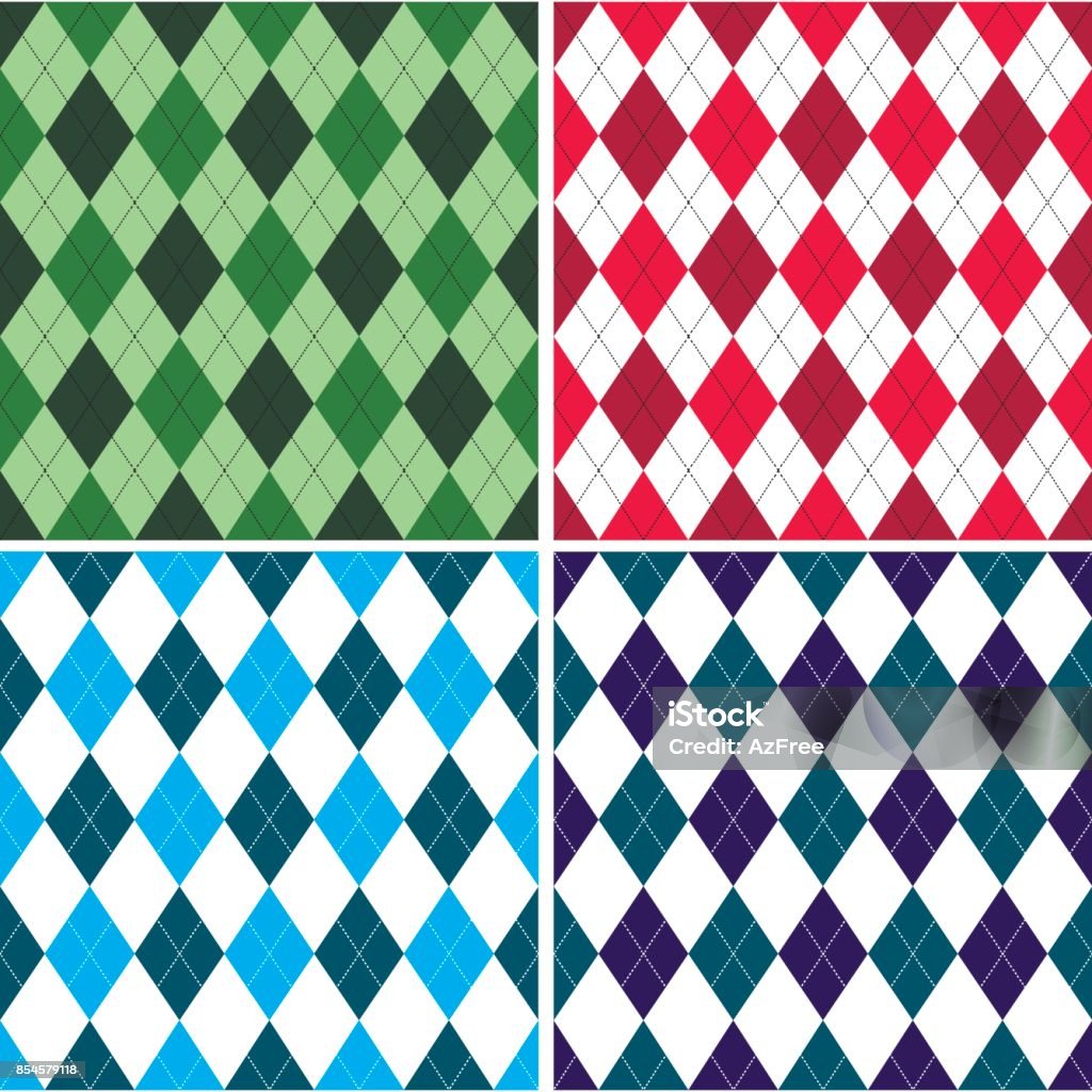 Motif argyle sans couture dans les tons avec le point blanc. Illustration vectorielle. - clipart vectoriel de Tartan libre de droits