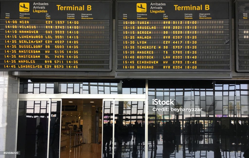 Les informations de vol de l'aéroport - Photo de Aéroport libre de droits