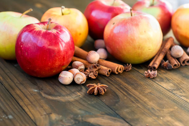 istock Apples autumn varieties and chinamon 854600426