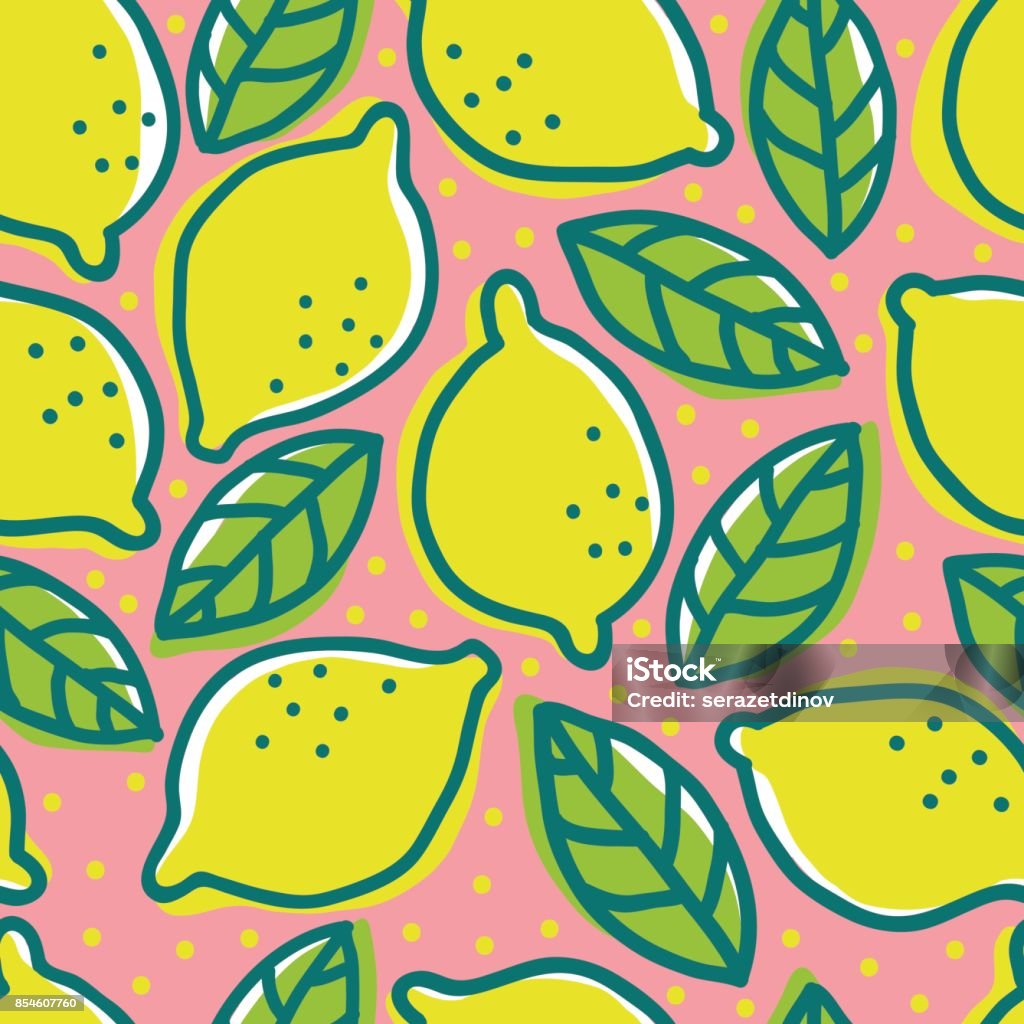 Retro pattern with lemons. Vector vintage seamless pattern with lemons and leafs. Retro pattern with lemons. Pattern stock vector