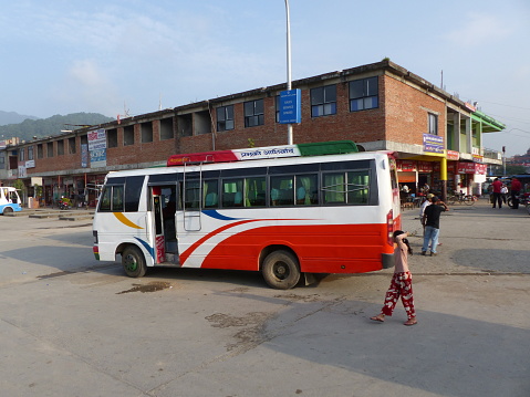Kathmandu, Nepal, september 5, 2015: Bus Station in Kathmandu