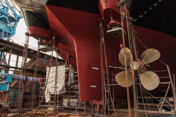 istock View of ships rudder and propeller in dry dock 854620916