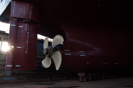 Picture of propeller taken while vessel was under repair in dry dock