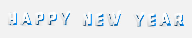 istock New Year and Christmas concept with letters cut out from paper blue style. Vector illustration 854624596