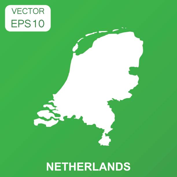 значок карты нидерландов. бизнес-концепция нидерланды пиктограмма. векторная иллюстрация на зеленом фоне. - 7946 stock illustrations