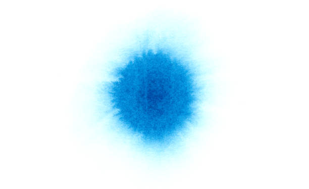 istock Blue watercolor blot stain 854634640