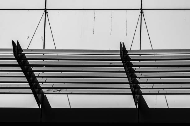 istock Straight lines of modern architecture 854635002