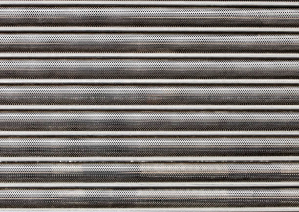 istock Steel fence sheet texture background with lines 854641788