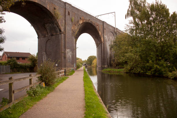 istock Old train bridge made of red bricks masonry 854642034