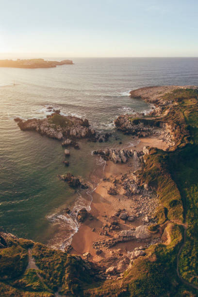 istock Aerial view of small rocky beach 854643626