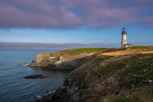 Morning Light Over Yaquina Head Lighthouse along Oregon Coast