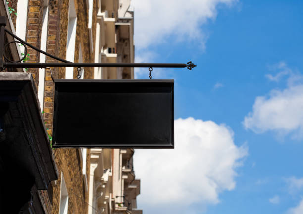 istock Black square display billboard plate in the city 854664210